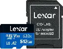 Lexar Blue Series 633x 512GB 100Mbps Micro SDXC UHS-1 Card With Adapter LSDMI512BB633A