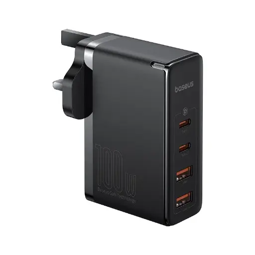 [6932172646073] Baseus 100w 4-in-1 GaN5 Pro Fast Charger With 2xUSB-C & 2xUSB-A Ports Black CCGAN100UK