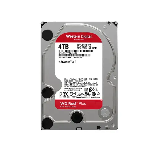 [WD40EFPX-68C6CN0] Western Digital WD Red Plus 4TB 5400RPM Sata 6 Gb/s 256MB Cache 3.5-Inch NAS Internal HDD WD40EFPX-68C6CN0