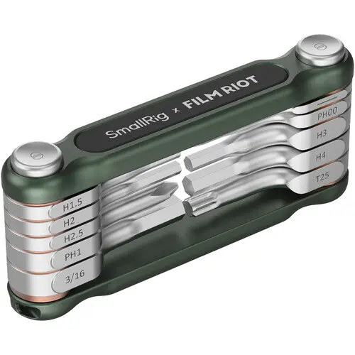 [6941590019321] SmallRig x FILM RIOT 10-in-1 Folding Wrench Set with Multiple Angle Positioning Green 4814