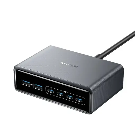 [194644200039] Anker PowerPort 200w 6-Ports GaN Supercharged Multi-Port Desktop Charging Station A2683241