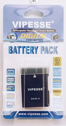 [VP-EN-EL14] Vipesse EN-EL14 7.4V 7.8Wh 1050mAh Rechargeable Battery for Nikon