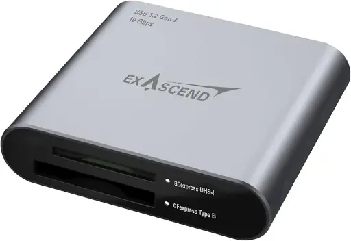 [6972904951440] Exascend CFexpress Type B and SD Express Card Reader 10Gbps USB Type-C