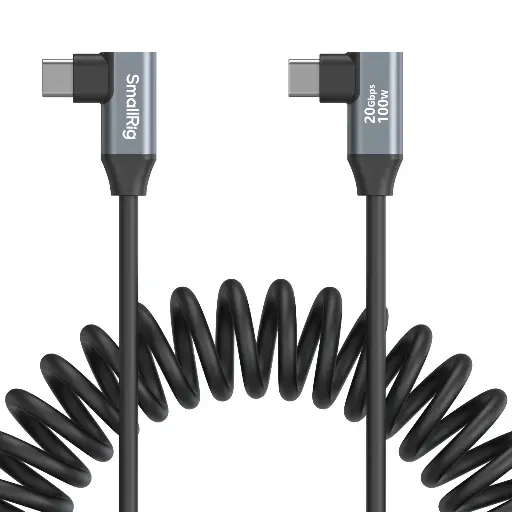 [6941590019260] SmallRig USB-C (Angled) to USB-C (Angled) Coiled Data Cable 4793