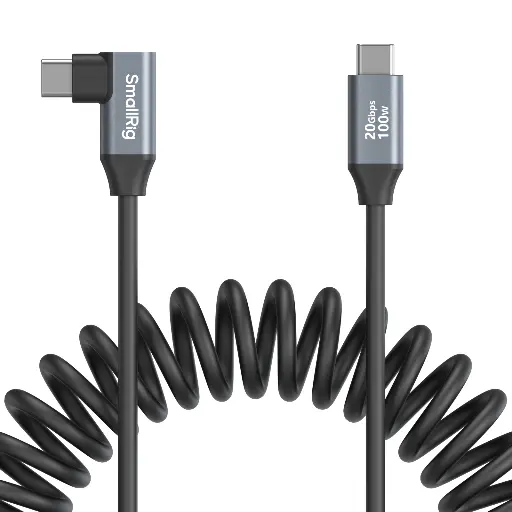 [6941590019253] SmallRig USB-C (Straight) to USB-C (Angled) Coiled Data Cable 4792