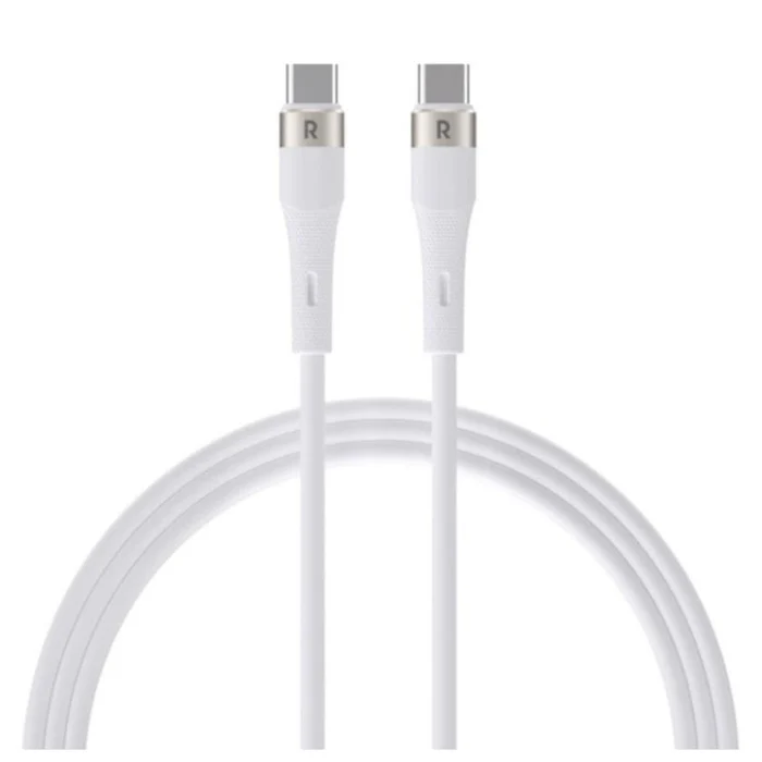 [6974740779219] Ravpower RP-CB1038 3.9ft 1.2Mtr 60w USB-C to USB-C Liquid Silicon Cable With 20k Bends White 75-07010-086
