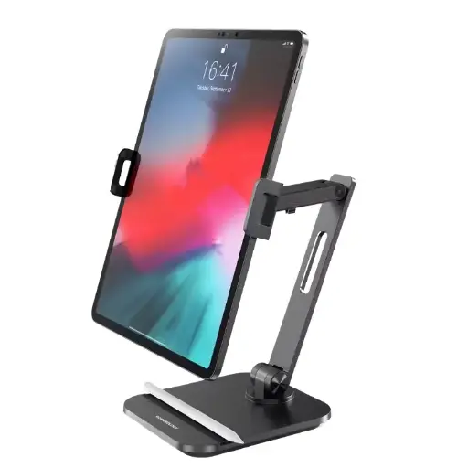 [9904781934992] Powerology Smart-Clamp Phone & Tablet Mount with Non-Slip Base PSM20BK