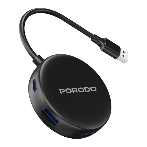 [9904781928052] Porodo USB 3.0 Multi-Port Hub Black PD51CHBBK