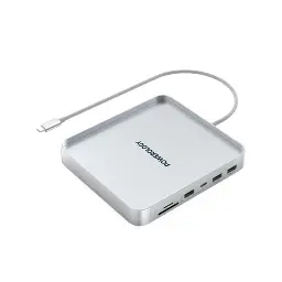 Powerology 24-Inch iMac Compatible USB-C Hub & Stand With SSD Enclosure Silver PMSSDD