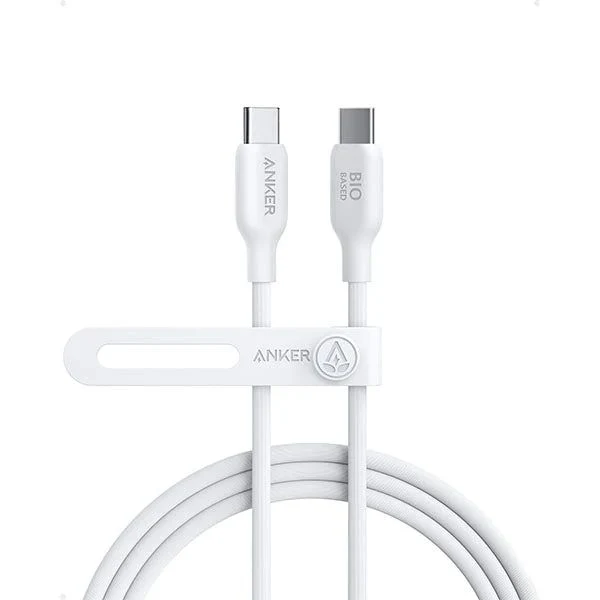 [194644108496] Anker 544 Bio Based 6ft 1.8Mtr USB-C to USB-C Cable White A80F2H21