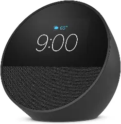 Amazon Echo Spot Smart Alarm Clock with Vibrant Sound + Alexa Charcoal