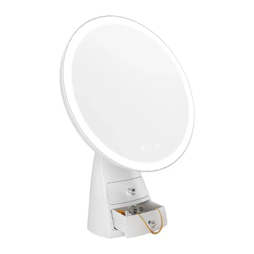 [9904781900614] Porodo Lifestyle Vanity Makeup Led Illuminated Mirror White/Rose Gold PD-LFST160-WHRG