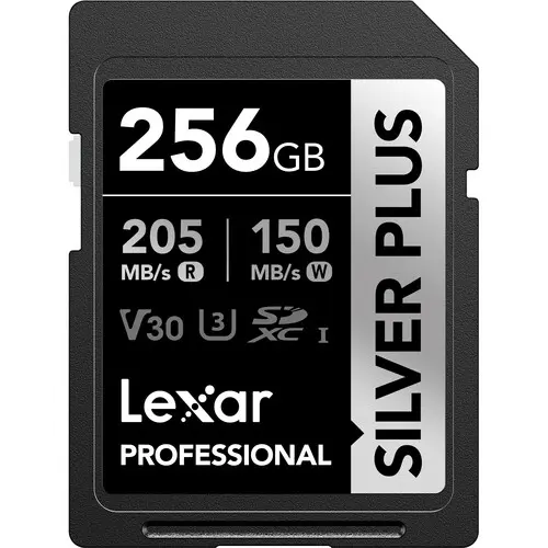 Lexar Professional SILVER PLUS SDXC UHS-I Memory Card up to 205MB/s Read 150MB/s Write