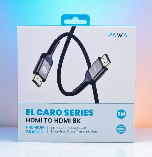 [6476971390213] Pawa EL Cario Series 5Mtr 8K HDMI Cable Braided PW-ELHD8K5M