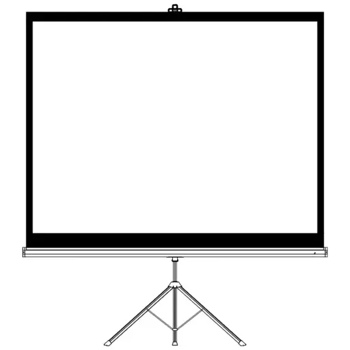 [6284302717314] Porodo 100-Inch Portable Projector Screen with Stable Tripod Stand White PDTET100WH