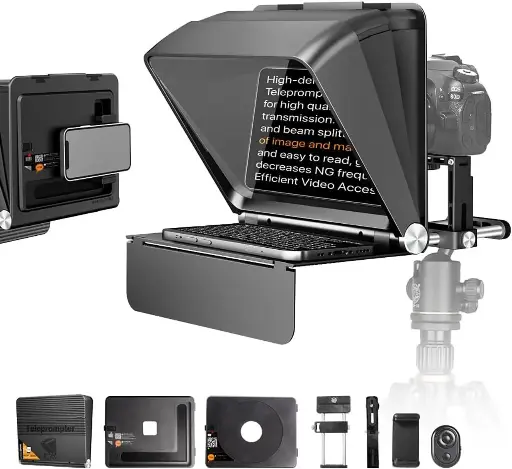 Lensgo TC7II 7.9-Inch Teleprompter for Phone Camera with Remote Control