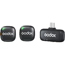 Godox C01 2-Person Wireless Microphone System with USB-C Connector for Mobile Devices (2.4 GHz, Black)