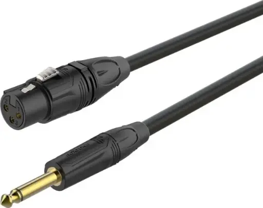[6974435410526] Roxtone XLR Female To JK 6.3mm Mono Jack Plug Gold Microphone Cable 5M GMXJ210L5