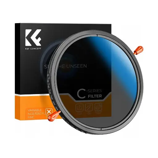 [KF01.2603] K&F Concept KF01.2603 82mm 2 in 1 ND2-ND32 Variable Neutral Density VND+CPL Filter – Black