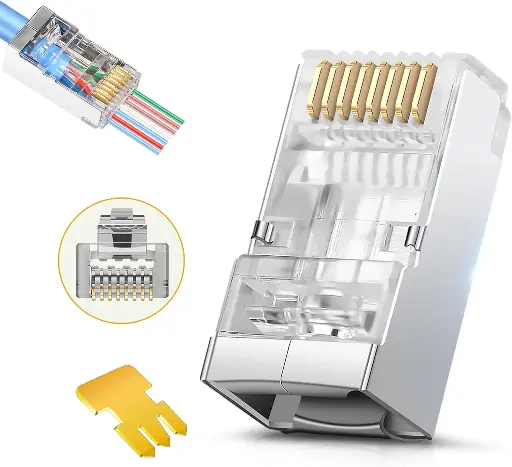 [JODROAD-RJ45-CAT6-50PC] JODROAD Shielded RJ45 Cat6 Cat 6A Pass Through Connectors JODROAD-RJ45-CAT6-50PC