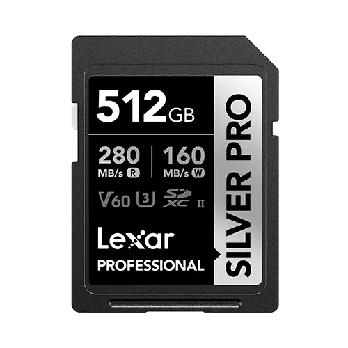 Lexar® Professional SILVER PRO SDXC™ UHS-II Card,up to 280MB/s read, 160MB/s write, C10 U3 V60 LSDSIPR064G-BNNNG