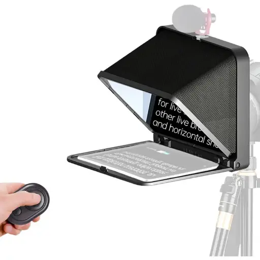 [6971297390508] LENSGO TC7 Portable Teleprompter for Smartphones, Tablets & Select DSLR/Mirrorless Cameras With Bluetooth Remote Control