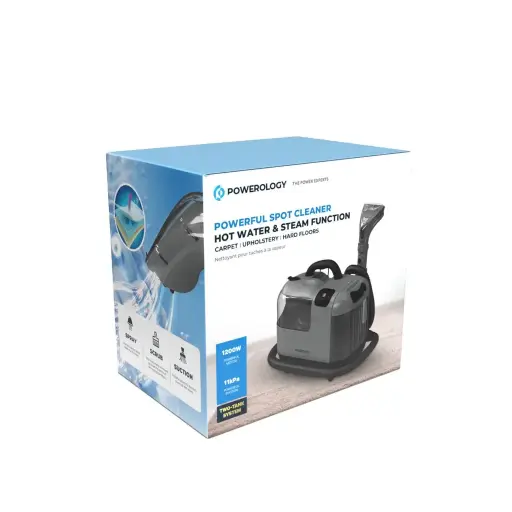 Powerology Powerful Spot & Stain Cleaner Hot Water & Steam Function Black PCRTSCGY