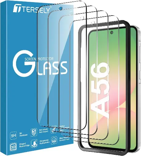 [4x-TG-SAM-A56-XY3258] 9H Tempered Glass Screen Protector for Samsung Galaxy A56