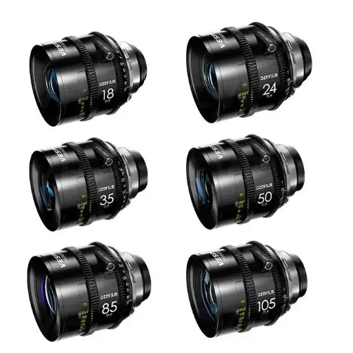 DZOFilm Vespid2 T1.9 Prime 6-Lens Kit (PL Mount, Meter) DZO-V26SETMX