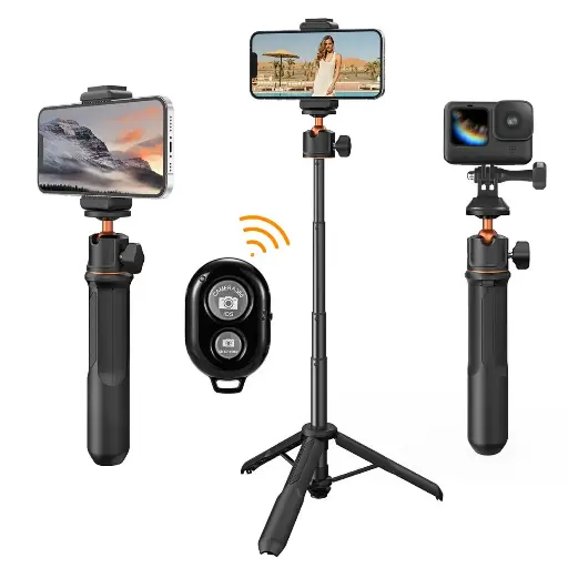 [KF09.135] K&F Concept MS-11 3in1 Mini Tripod With Phone Holder, GoPro Adapter & Bluetooth Remote KF09.135