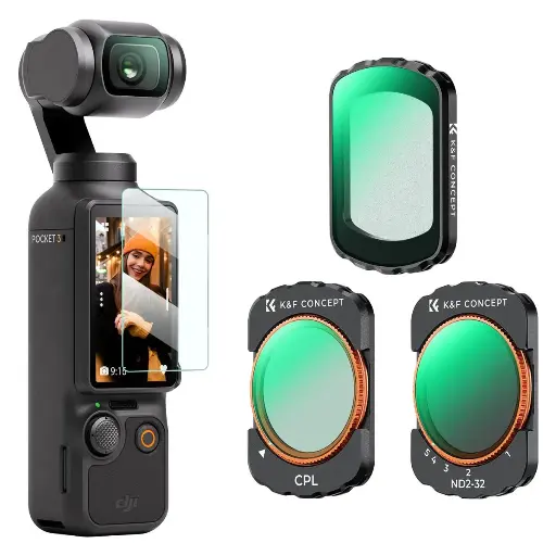 [6942052522359] K&F Concept Nano-X Series CPL+Black Diffusion 1/4+ND2-32 Filter for Osmo Pocket 3 & 4 SKU.2148