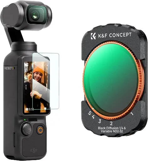 [KF01.2616] K&F Concept Nano-X Series Black Diffusion 1/4+ND2-32 Filter for Osmo Pocket 3 & 4 KF01.2616