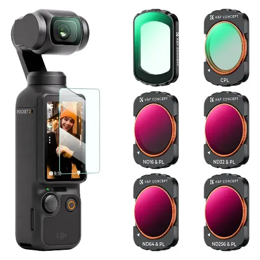 [SKU.2149] K&F Concept Nano-X Series UV+CPL+ND16 /PL+ND32/PL+ND64/PL+ND256/PL Six Filter Set for Osmo Pocket 3 & 4 SKU.2149