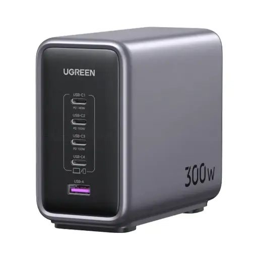 [6941876221837] Ugreen Nexode 300w 5-Ports GaN Desktop Fast Charger 4xUSB-C 1xUSB-A PD CD333-90904B