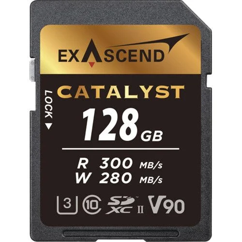 [6972904951136] Exascend Catalyst SD Card 128GB, UHS-II / V90 / U3 / Class 10, Read: 300 MB/s, Write:280 MB/s EX-EX128GSDU2