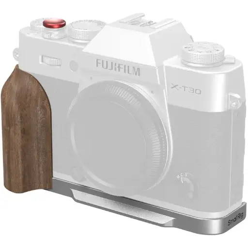 SmallRig L-Shaped Mount Plate with Wooden Handle for FUJIFILM X-T30 / X-T30 II / X-T30 III (Silver) 5667