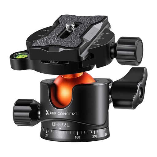 [KF31.042V1] K&F Concept BH-32L 32mm Panoramic Ball Head (1/4in QR, 12kg)