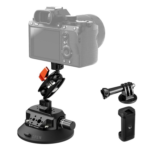 [KF31.100V1] K&F Concept MS-45 4.5in Suction Cup Camera Mount, Double Ball-Head