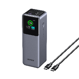 UGREEN Nexode Power Bank 25000mAh 200W with Smart Digital Display, Gray
