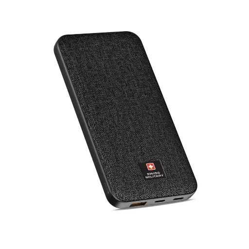 [6290361187845] Swiss Military Power Bank 10000mAh 2C1A with 20W PD Fast Charge Black SM-PB-10K-2C1A-PD-FASTCHRG-BLK