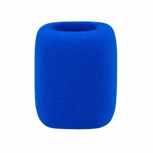 [AR-HSH4064BLU] Armour Foam Windscreen for Handheld Microphone, Square Shape 40mm DIA/60mm DP (Small), Blue