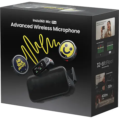 [842126120664] Insta360 Mic Pro 2-Person Wireless System (2.4 GHz) MIC PRO01-MCA10