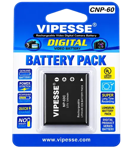 [CNP-60 NP60C] Vipesse CNP-60 NP60C 720mAh 3.7v Rechargeable Battery Pack for Casio
