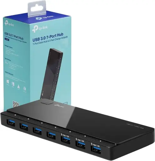 [6935364010065] TP-Link USB3.0 7-Port Data Hub & 3 Fast Charge Outputs UH700