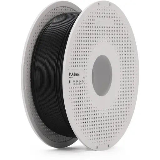 [BAMB-PLA-Basic-Black-SPL] Bambu Lab 3D Printer Filament PLA Basic-Black- with Bambu Reusable Spool BAMB-PLA-Basic-Black-SPL