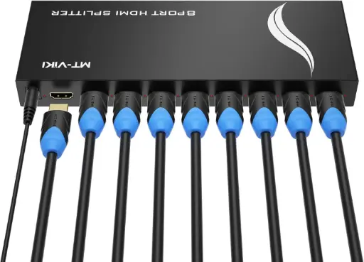 [749185499789] MT-VIKI MT-SP108-M  4K 1x8 HDMI Splitter 1 in 8 Out, 8 Port Powered HDMI Splitter Multi Monitor Outputs