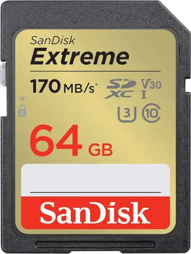 [619659188610] SanDisk Extreme 170Mbps 64GB SDXC UHS-I Card SDSDXV2-64G-GNCIN
