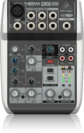 [794504547917] Behringer Xenyx Q502USB Premium 5-input 2-Bus Mixer with Xenyx Mic Preamp British EQ and USB Audio Interface