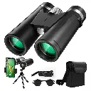 K&F Concept 12x42 Professional HD Binoculars with Phone Clip and Tripod Low Light Night Vision Waterproof & Lightweight for Bird Watching Hunting Travel KF33.057