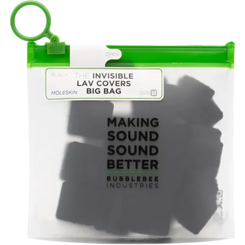 [720665050270] Bubblebee Industries Invisible Lav Covers Moleskin Big Bag (120-Pack, Black) BBI-ILC-M-120BK